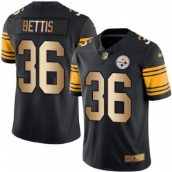 Mens Nike Pittsburgh Steelers 36 Jerome Bettis Limited BlackGold Rush Vapor Untouchable NFL Jersey