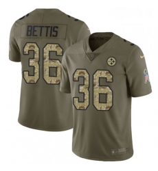 Mens Nike Pittsburgh Steelers 36 Jerome Bettis Limited OliveCamo 2017 Salute to Service NFL Jersey