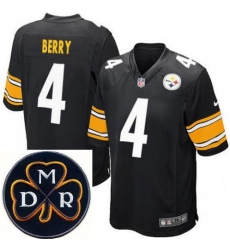 Men's Nike Pittsburgh Steelers #4 Jordan Berry Elite Black NFL MDR Dan Rooney Patch Jersey