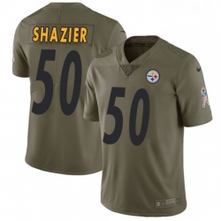 Mens Nike Pittsburgh Steelers 50 Ryan Shazier Limited Olive 2017 Salute to Service NFL Jersey