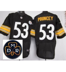 Men's Nike Pittsburgh Steelers #53 Maurkice Pouncey Black Elite MDR Dan Rooney Patch Jerseys