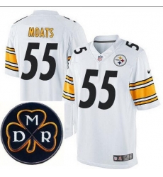 Men's Nike Pittsburgh Steelers #55 Arthur Moats Elite White NFL MDR Dan Rooney Patch Jersey