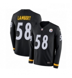 Mens Nike Pittsburgh Steelers 58 Jack Lambert Limited Black Therma Long Sleeve NFL Jersey