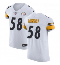 Mens Nike Pittsburgh Steelers 58 Jack Lambert White Vapor Untouchable Elite Player NFL Jersey