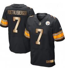 Mens Nike Pittsburgh Steelers 7 Ben Roethlisberger Elite BlackGold Team Color NFL Jersey