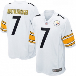 Mens Nike Pittsburgh Steelers 7 Ben Roethlisberger Game White NFL Jersey