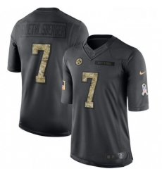 Mens Nike Pittsburgh Steelers 7 Ben Roethlisberger Limited Black 2016 Salute to Service NFL Jersey