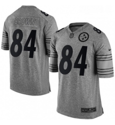 Mens Nike Pittsburgh Steelers 84 Antonio Brown Limited Gray Gridiron NFL Jersey