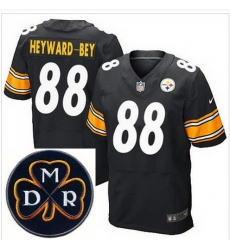 Men's Nike Pittsburgh Steelers #88 Darrius Heyward-Bey Black Team Color Stitched NFL Elite MDR Dan Rooney Patch Jersey
