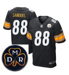 Men's Nike Pittsburgh Steelers #88 Emmanuel Sanders Black Elite MDR Dan Rooney Patch Jerseys