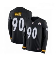 Mens Nike Pittsburgh Steelers 90 T J Watt Limited Black Therma Long Sleeve NFL Jersey