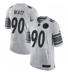 Mens Nike Pittsburgh Steelers 90 T J Watt Limited Gray Gridiron II NFL Jersey