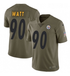Mens Nike Pittsburgh Steelers 90 T J Watt Limited Olive 2017 Salute to Service NFL Jersey