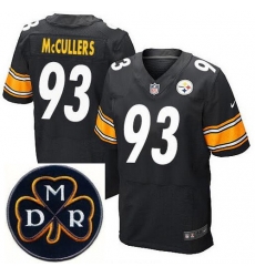 Men's Nike Pittsburgh Steelers #93 Dan McCullers Elite Black NFL MDR Dan Rooney Patch Jersey