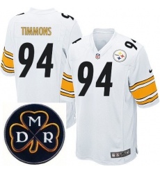 Men's Nike Pittsburgh Steelers #94 Lawrence Timmons White Stitched NFL Elite MDR Dan Rooney Patch Jersey