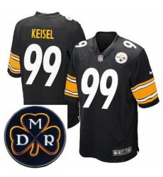 Men's Nike Pittsburgh Steelers #99 Brett Keisel Black Elite MDR Dan Rooney Patch Jerseys