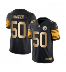 Mens Pittsburgh Steelers 50 Ryan Shazier Limited Black Gold Rush Vapor Untouchable Football Jersey