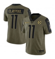 Men's Pittsburgh Steelers Chase Claypool Nike Olive 2021 Salute To Service Limited Player Jersey