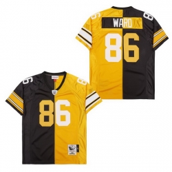 Men's Pittsburgh Steelers Hines Ward #86 Gold Black Split Stitched NFL Football Jersey