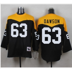Mitchell And Ness 1967 Pittsburgh Steelers 63 Dermontti Dawson Black Yelllow Throwback Men 27s Stit