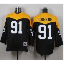 Mitchell And Ness 1967 Pittsburgh Steelers 91 Kevin Greene Black Yelllow Throwback Men 27s Stitched
