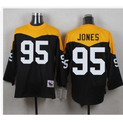 Mitchell And Ness 1967 Pittsburgh Steelers 95 Jarvis Jones Black Yelllow Throwback Men 27s Stitched