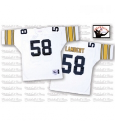 Mitchell And Ness Pittsburgh Steelers 58 Jack Lambert White Authentic Throwback NFL Jersey