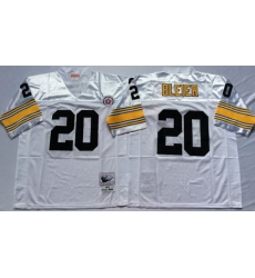 Mitchell And Ness Steelers #20 Rocky Bleier white Throwback Stitched NFL Jersey