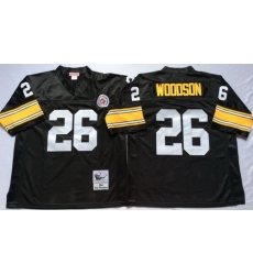 Mitchell And Ness Steelers #26 Woodson Black Throwback Stitched NFL Jersey
