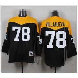 Mitchell&Ness 1967 Pittsburgh Steelers 78 Alejandro Villanueva Black Yelllow Throwback Mens Stitche