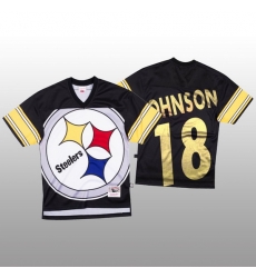 NFL Pittsburgh Steelers 18 Diontae Johnson Black Men Mitchell  26 Nell Big Face Fashion Limited NFL Jersey