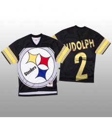 NFL Pittsburgh Steelers 2 Mason Rudolph Black Men Mitchell  26 Nell Big Face Fashion Limited NFL Jersey