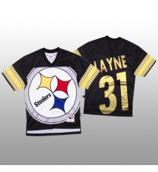 NFL Pittsburgh Steelers 31 Justin Layne Black Men Mitchell  26 Nell Big Face Fashion Limited NFL Jersey