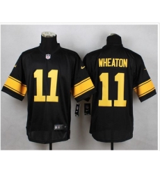 Nike Pittsburgh Steelers #11 Markus Wheaton Black(Gold No.) Mens Stitched NFL Elite Jersey
