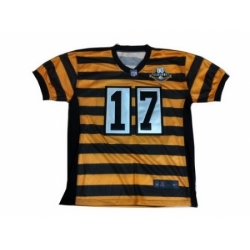 Nike Pittsburgh Steelers 17 Mike Wallace Yellow Black Elite 80th Throwback NFL Jersey