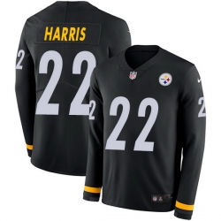 Nike Pittsburgh Steelers 22 Najee Harris Black Team Color Men Stitched NFL Limited Therma Long Sleeve Jersey