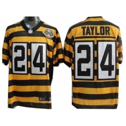 Nike Pittsburgh Steelers 24 Ike Taylor Yellow Black Elite 80th Throwback NFL Jersey