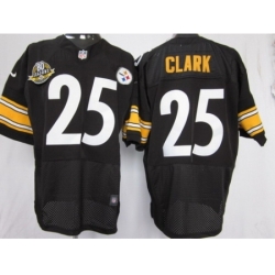 Nike Pittsburgh Steelers 25 Ryan Clark Black Elite W 80 Anniversary Patch NFL Jersey