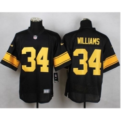Nike Pittsburgh Steelers #34 DeAngelo Williams Black(Gold No.) Mens Stitched NFL Elite Jersey