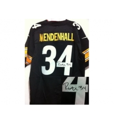 Nike Pittsburgh Steelers 34 Rashard Mendenhall Black Elite Signed NFL Jersey