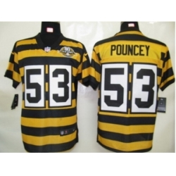 Nike Pittsburgh Steelers 53 Maurkice Pouncey Yellow Elite 80TH Throwback NFL Jersey