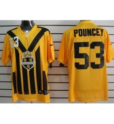 Nike Pittsburgh Steelers 53 Maurkice Pouncey Yellow Elite1933s Throwback NFL Jersey