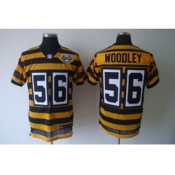 Nike Pittsburgh Steelers 56 Lamarr Woodley Yellow Black Elite 80TH M&N NFL Jersey