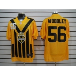 Nike Pittsburgh Steelers 56 Lamarr Woodley Yellow Elite 1933s Throwback NFL Jersey