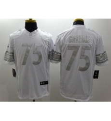 Nike Pittsburgh Steelers 75 Joe Greene White Limited Platinum NFL Jersey