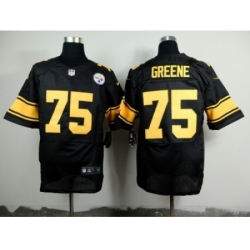 Nike Pittsburgh Steelers 75 joe greene Black Elite Gold No NFL Jersey