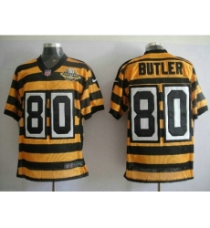 Nike Pittsburgh Steelers 80 Jack Butler Yellow Black Elite 80TH M&N NFL Jersey