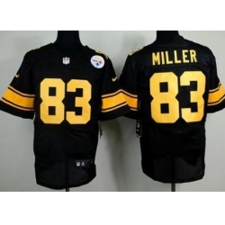 Nike Pittsburgh Steelers 83 Heath Miller Black Elite Gold No. NFL Jersey