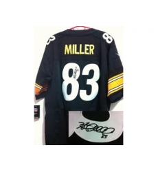 Nike Pittsburgh Steelers 83 Heath Miller Black Elite Signed NFL Jersey