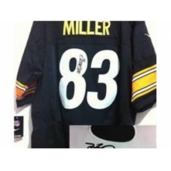 Nike Pittsburgh Steelers 83 Heath Miller Black Elite signature NFL Jersey